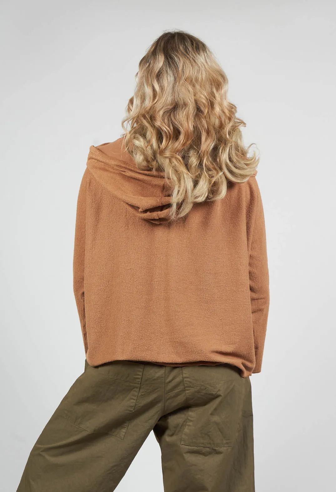 Oversized Hooded Cardigan F in Pottery