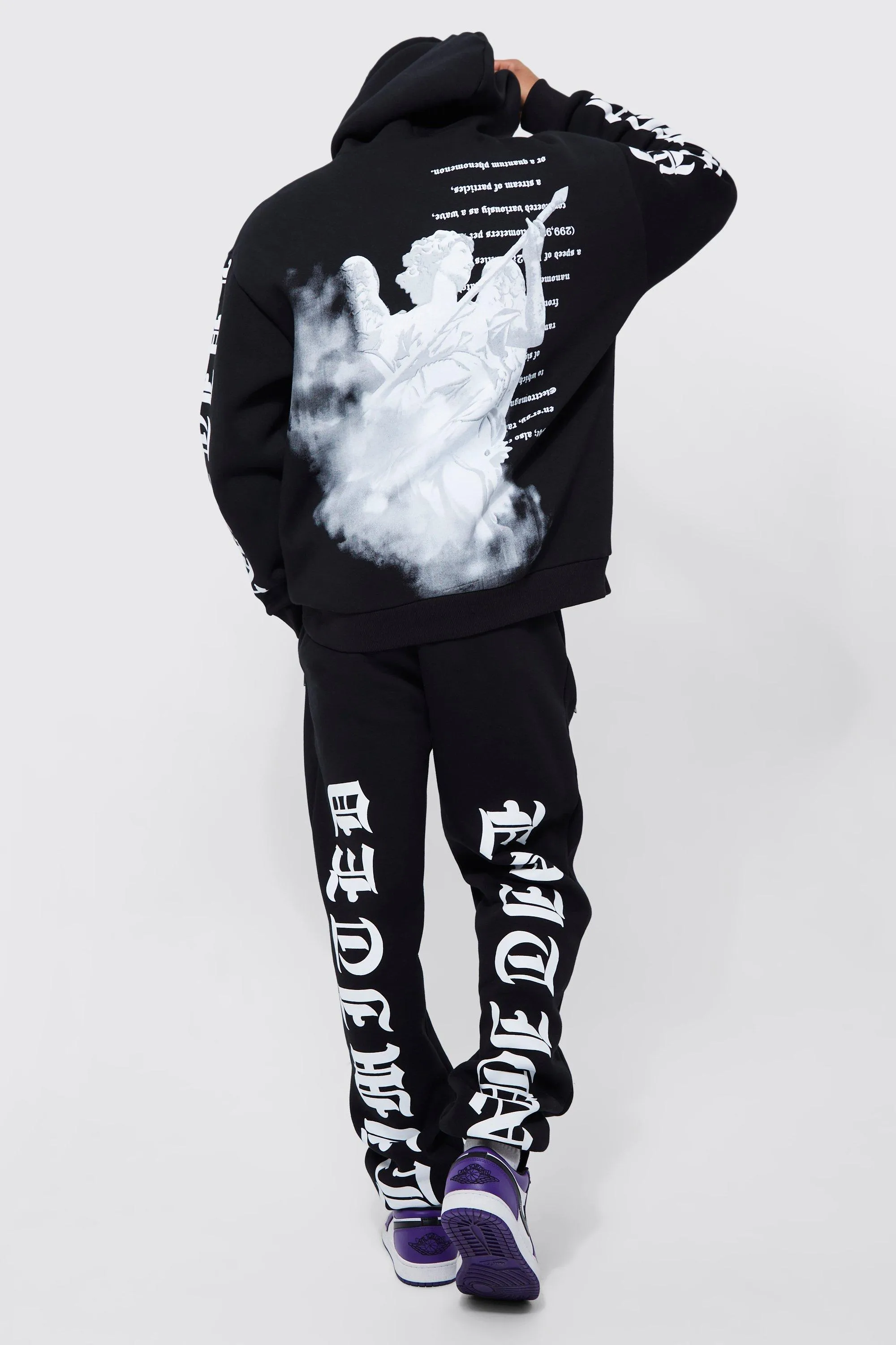 Oversized Statue Graphic Hooded Tracksuit