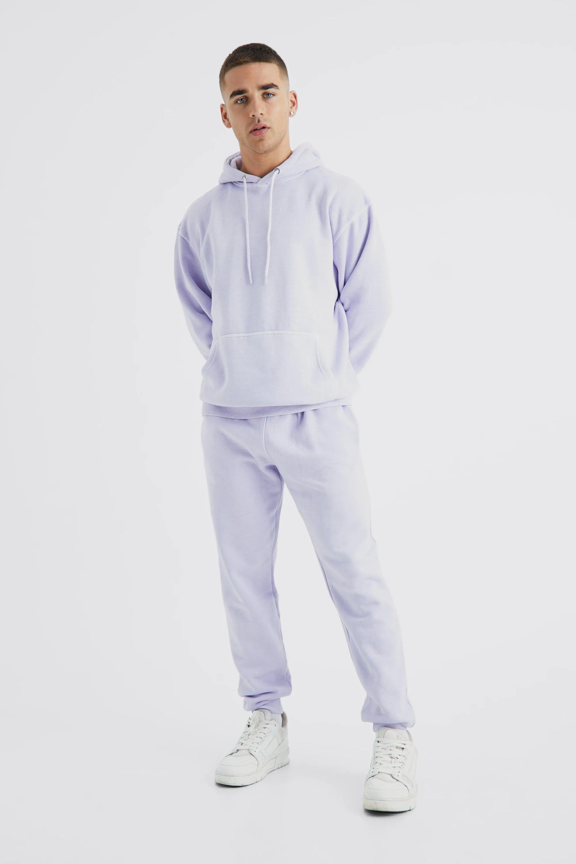 Oversized Washed Hooded Boxy Tracksuit | boohooMAN UK