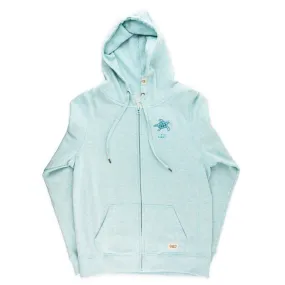 Pacific Creations Women's Ocean Turtle Zip Hoodie- Sky Blue