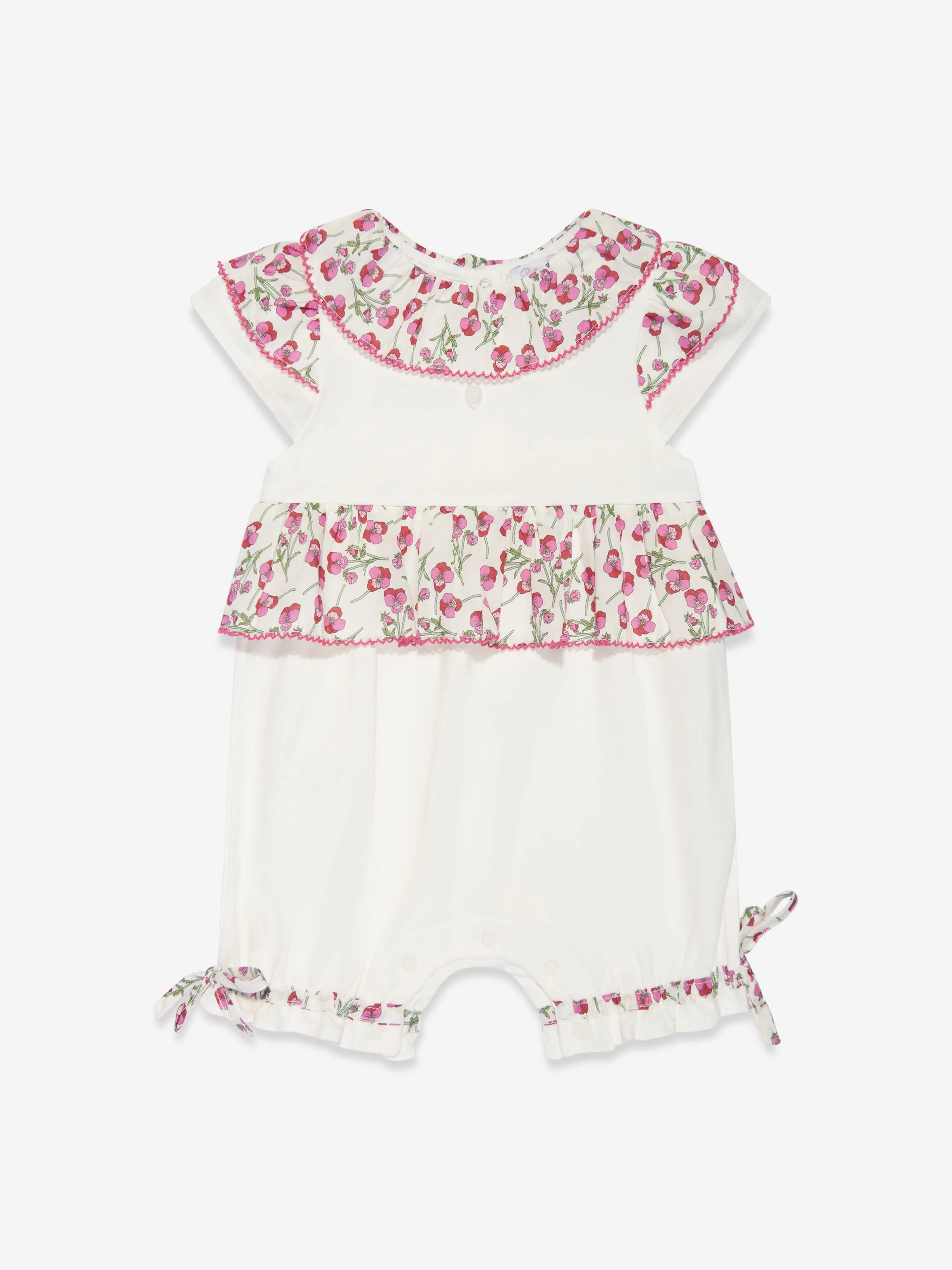 Patachou Baby Girls Spring Liberty Floral Romper in Ivory