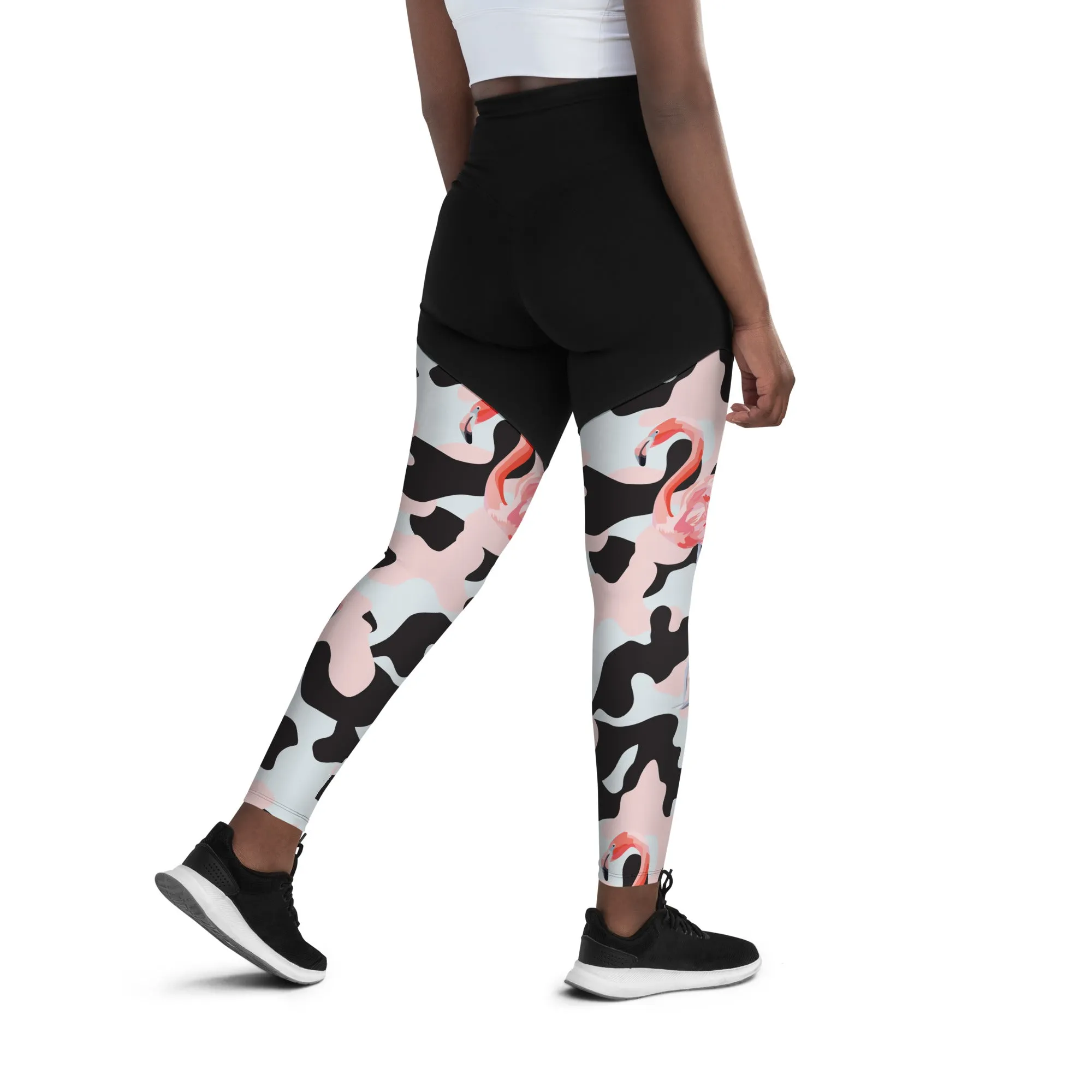 Pink Flamingo Camo Compression Leggings