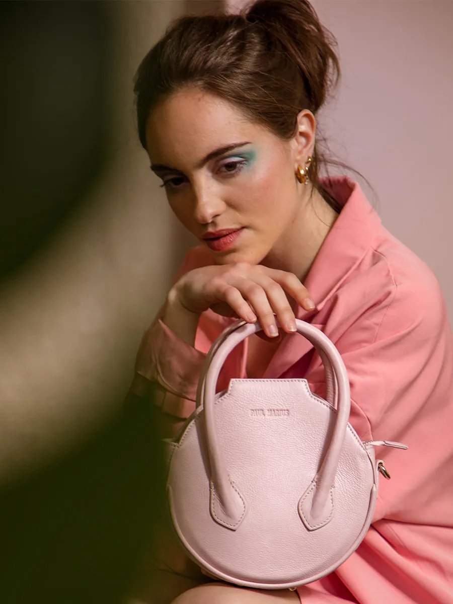 Pink Leather Handbag for Women - Aline Pastel Pink | PAUL MARIUS