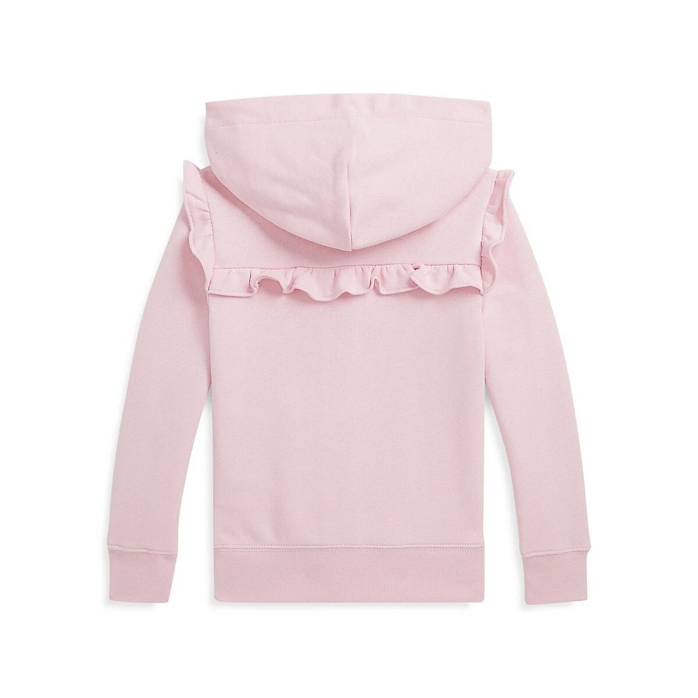 Polo Ralph Lauren Little Girl's Ruffled Terry Full-Zip Hoodie