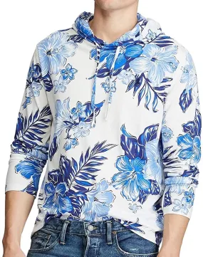 Polo Ralph Lauren Men's Floral Cotton Jersey Hooded T-Shirt Hoodie, Vintage Hibiscus (SM)