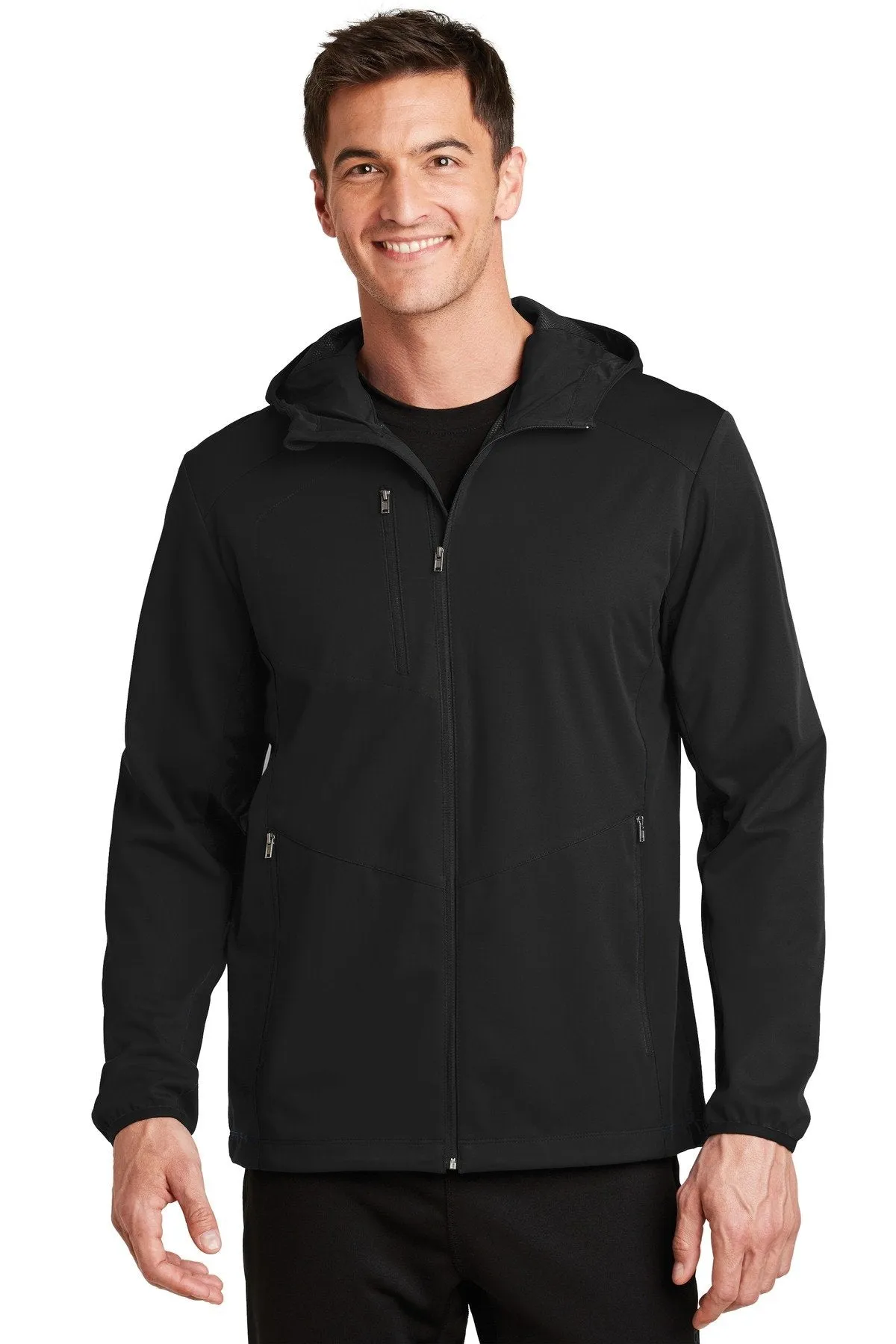 Port Authority Active Hooded Soft Shell Jacket J719 Deep Black