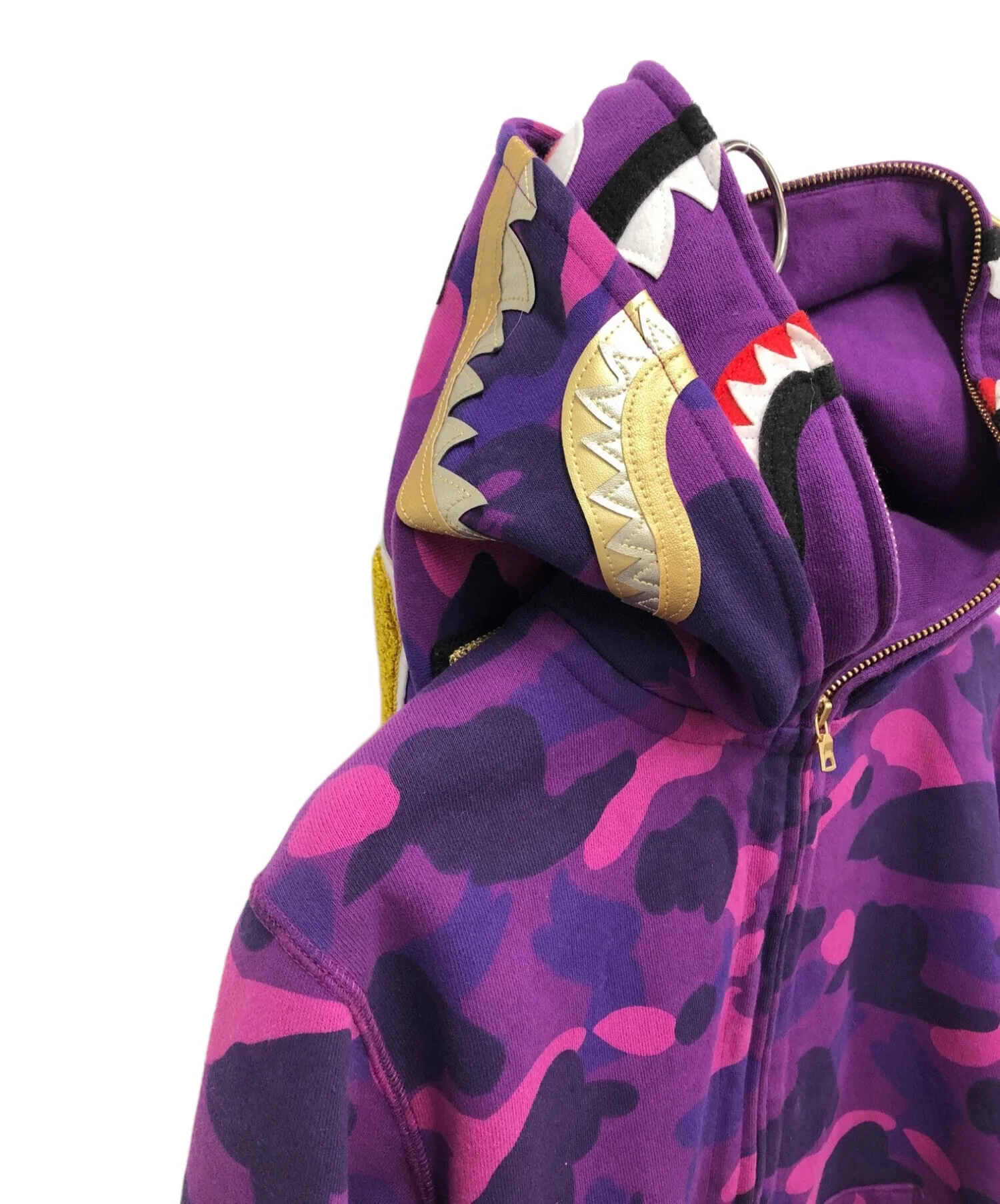 [Pre-owned] A BATHING APE Double Shark Camo Zip Hoodie 001zpk301001m