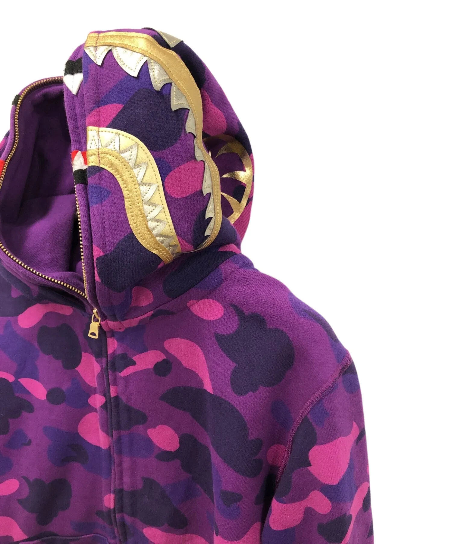 [Pre-owned] A BATHING APE Double Shark Camo Zip Hoodie 001zpk301001m