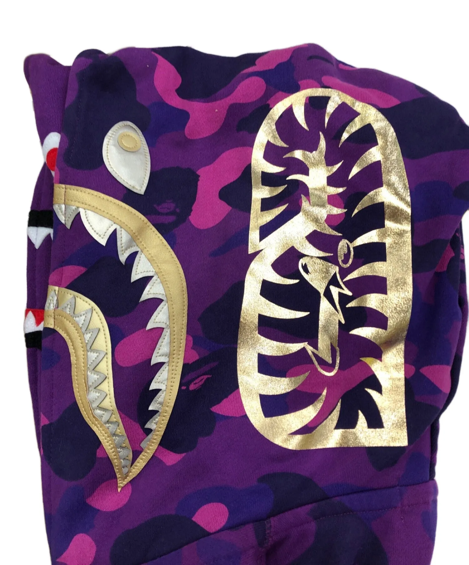 [Pre-owned] A BATHING APE Double Shark Camo Zip Hoodie 001zpk301001m