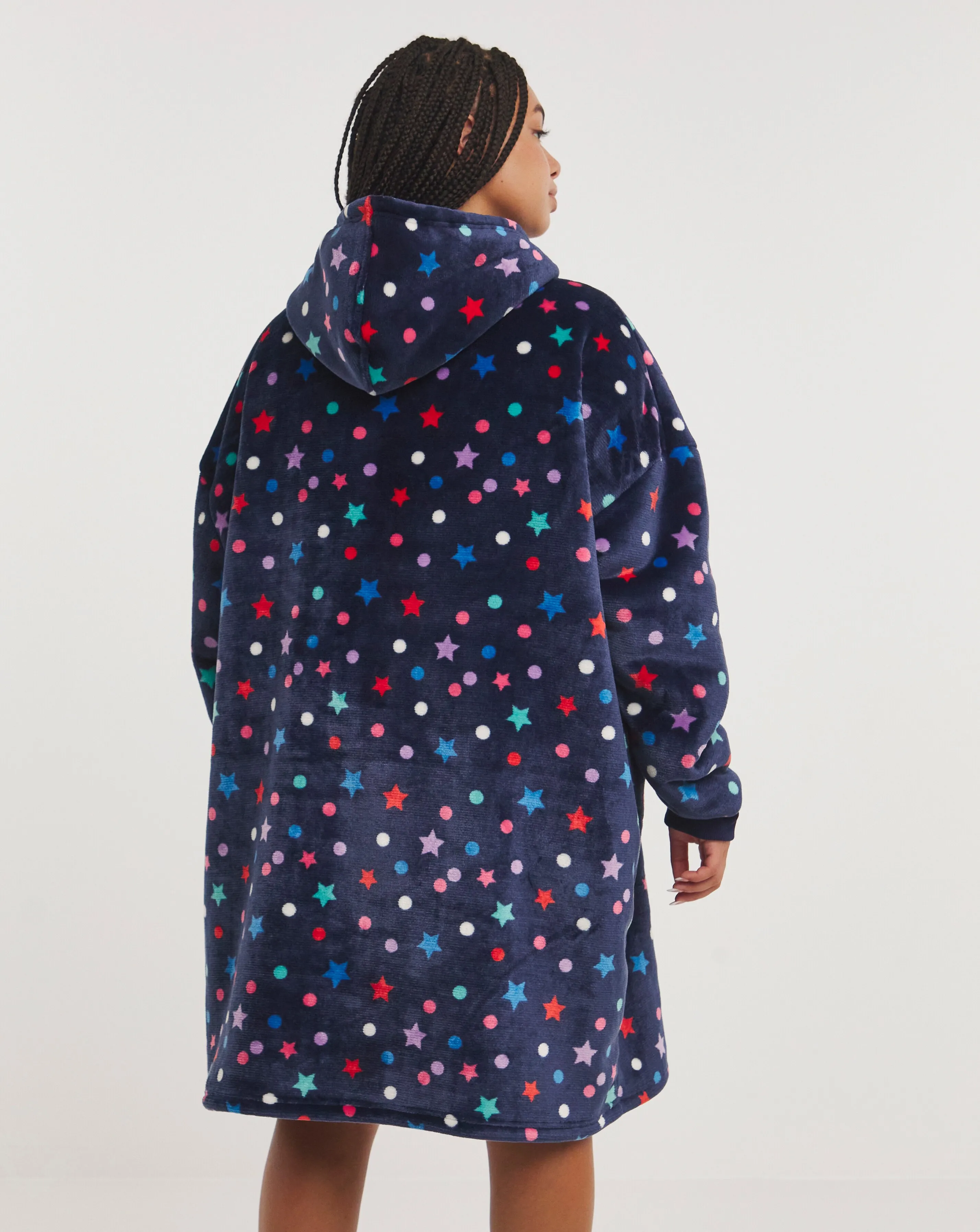 Pretty Secrets Fleece Oversized Hooded Lounge Dress | Simply Be