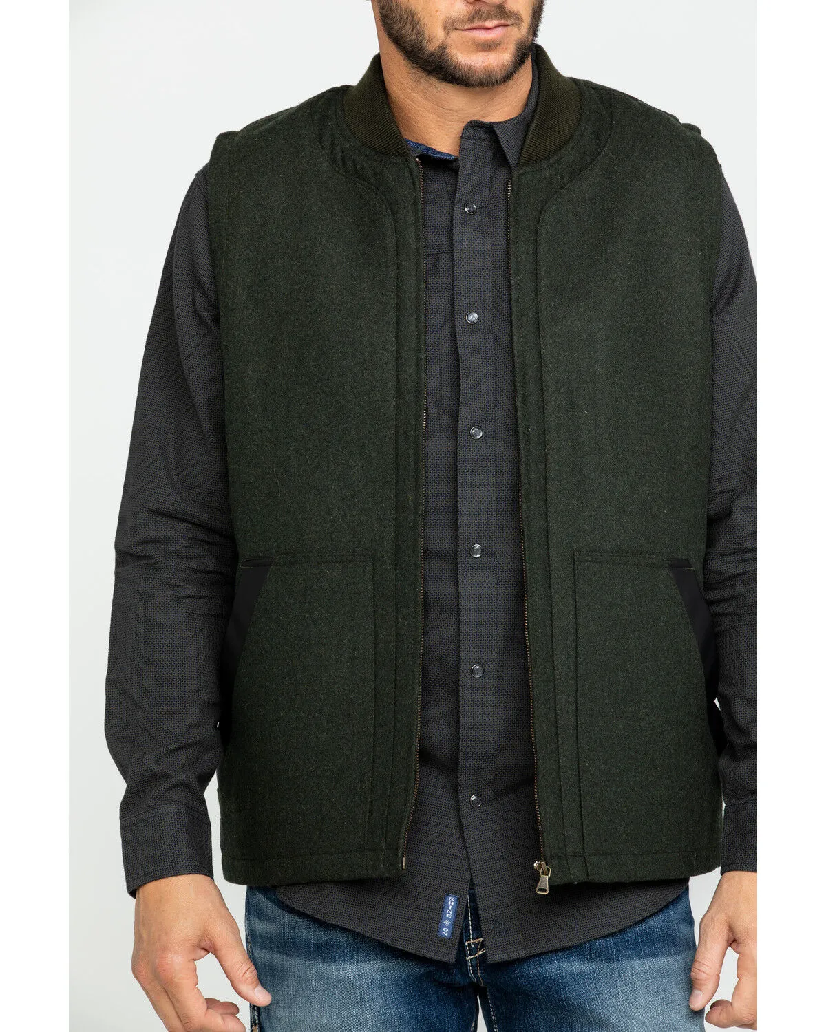 Product Name:  Cody James Men's Grover Wool Blend Leather Pocket Vest