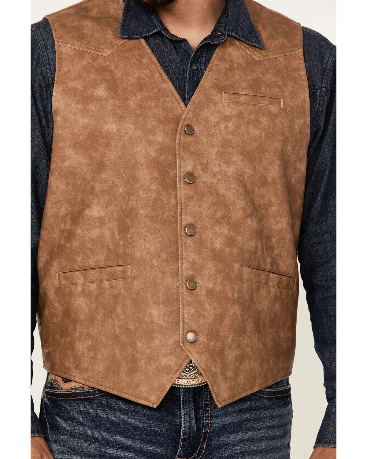 Product Name:  Cody James Men's Hoof Print Faux Leather Vest