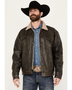 Product Name:  Cripple Creek Men's Sherpa Lined Leather Jacket