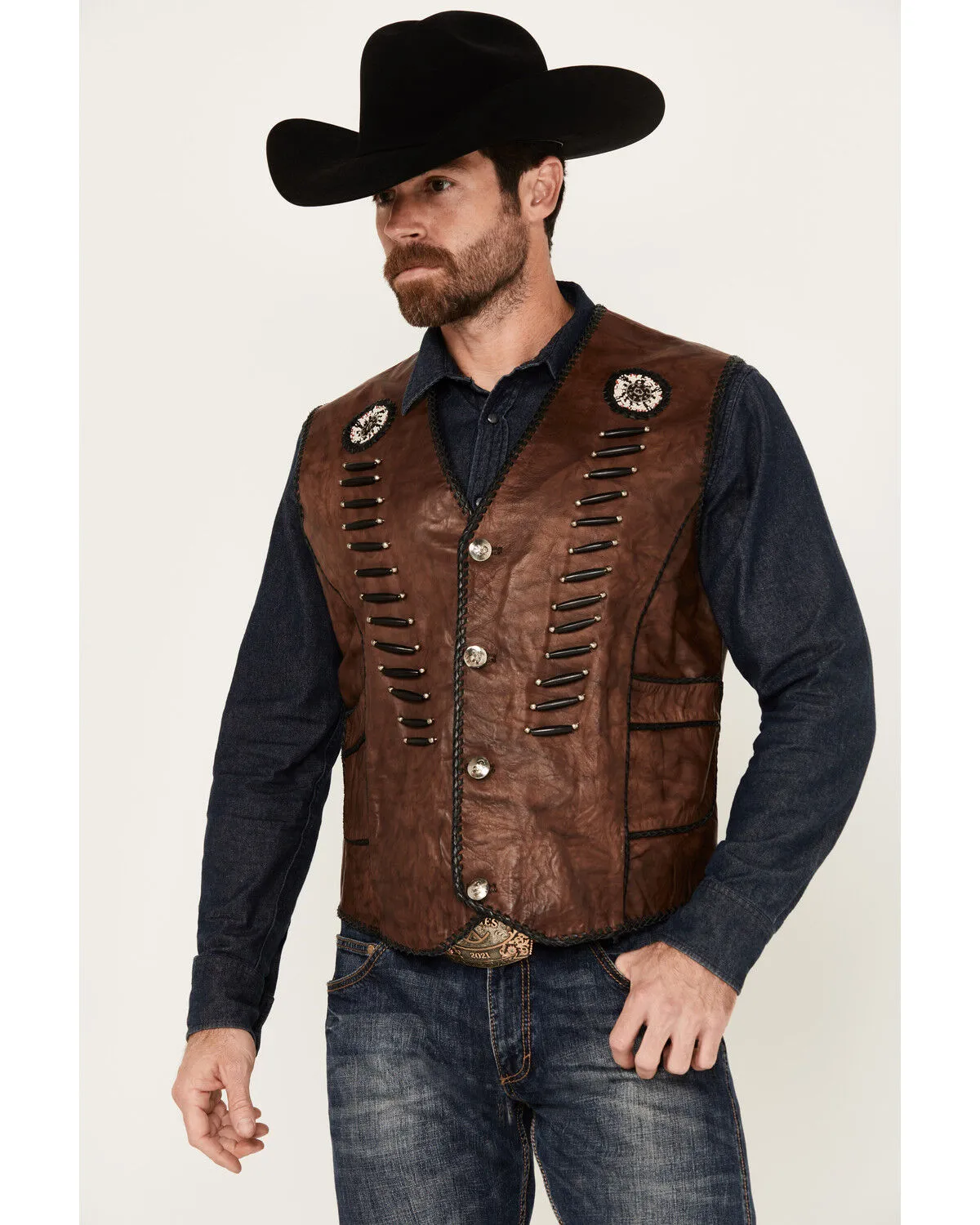 Product Name:  Kobler Leather Men's Lacing Zapata Vest