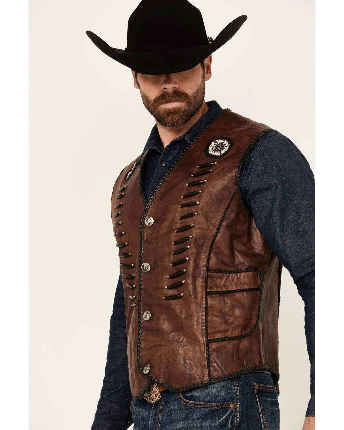 Product Name:  Kobler Leather Men's Lacing Zapata Vest