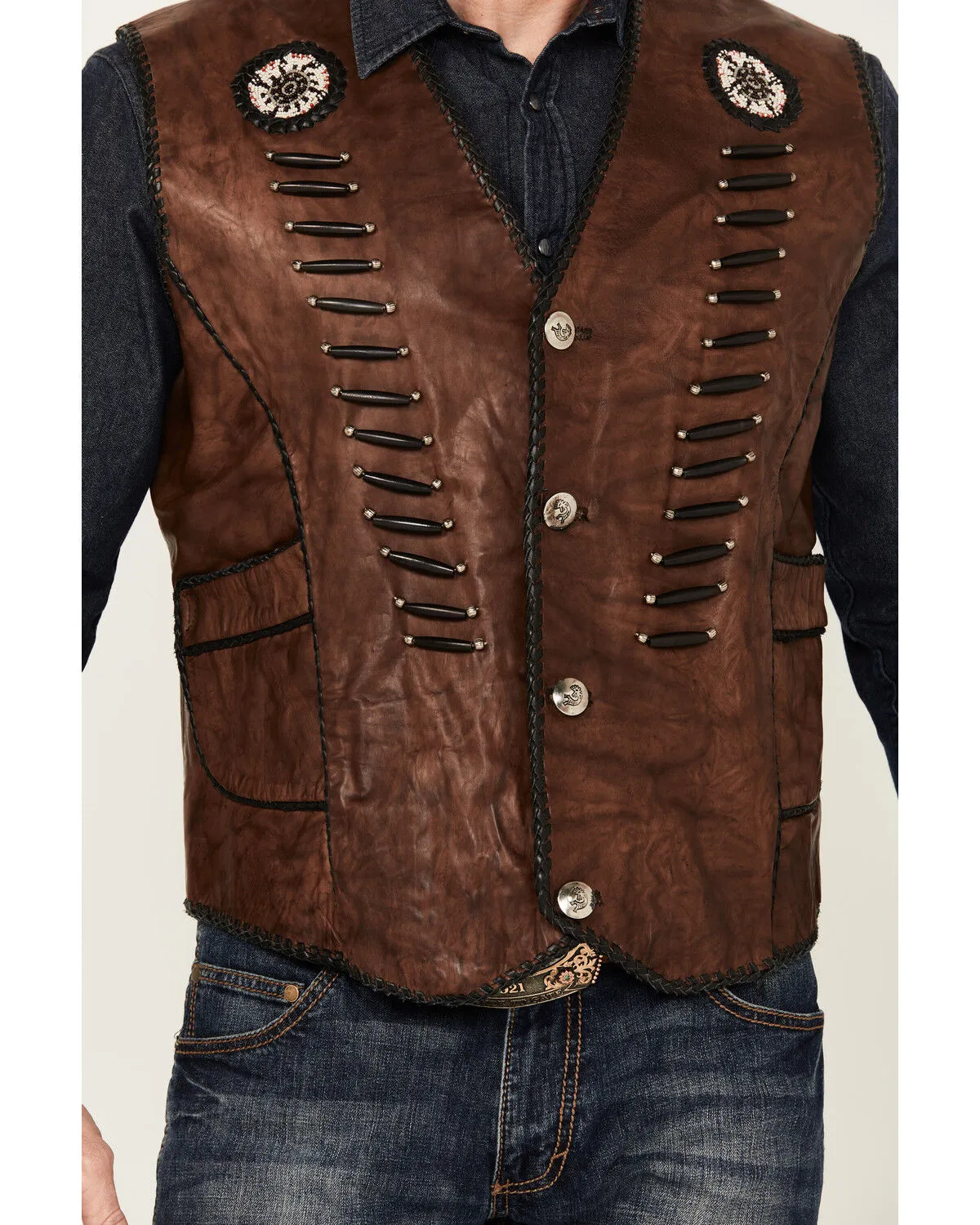 Product Name:  Kobler Leather Men's Lacing Zapata Vest