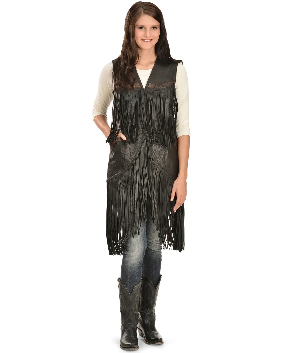 Product Name:  Kobler Leather Women's Ciqala Leather Fringe Vest