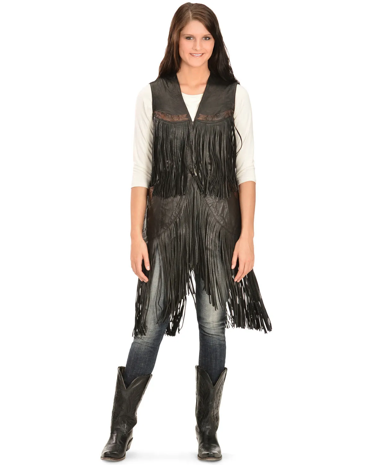 Product Name:  Kobler Leather Women's Ciqala Leather Fringe Vest