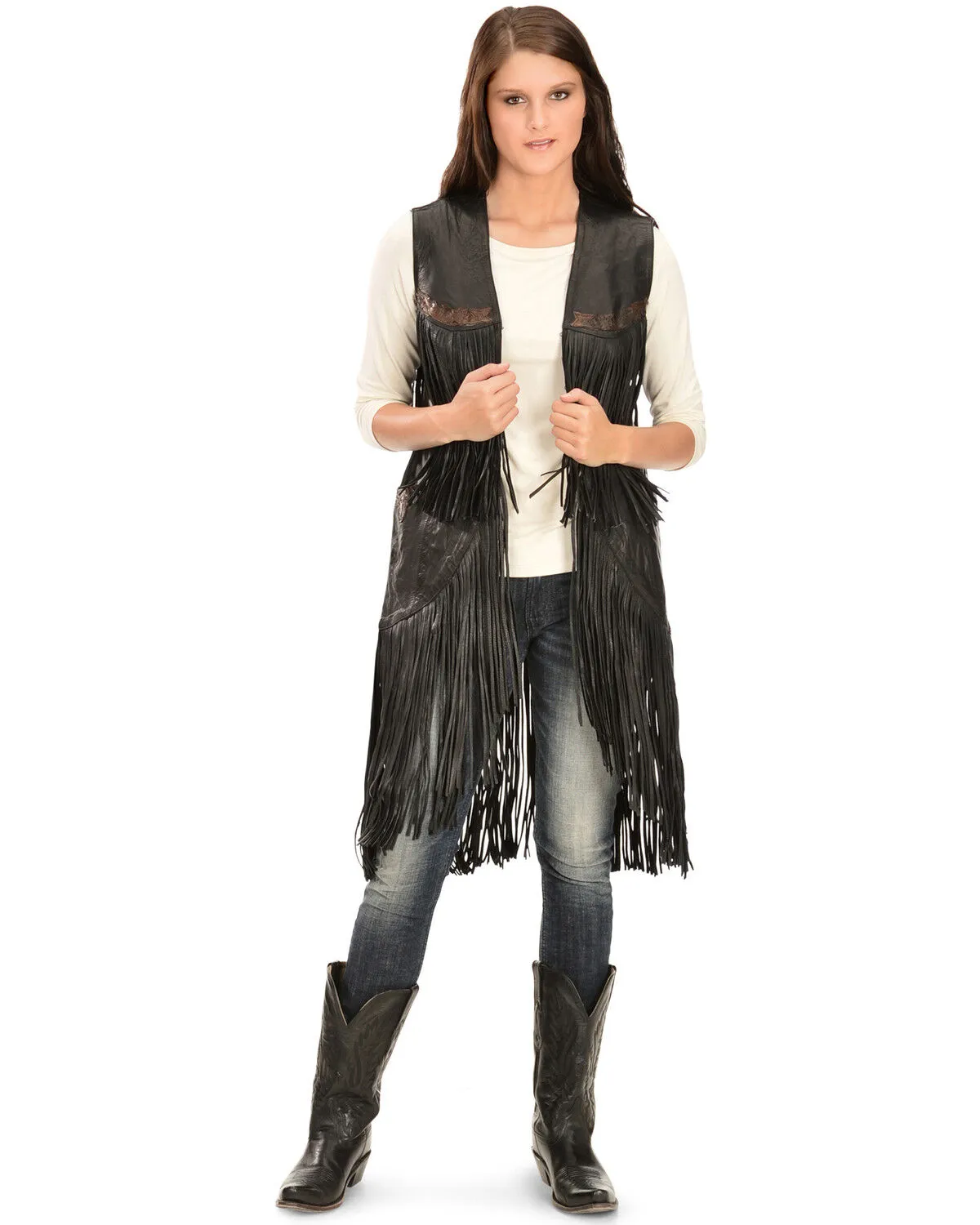 Product Name:  Kobler Leather Women's Ciqala Leather Fringe Vest