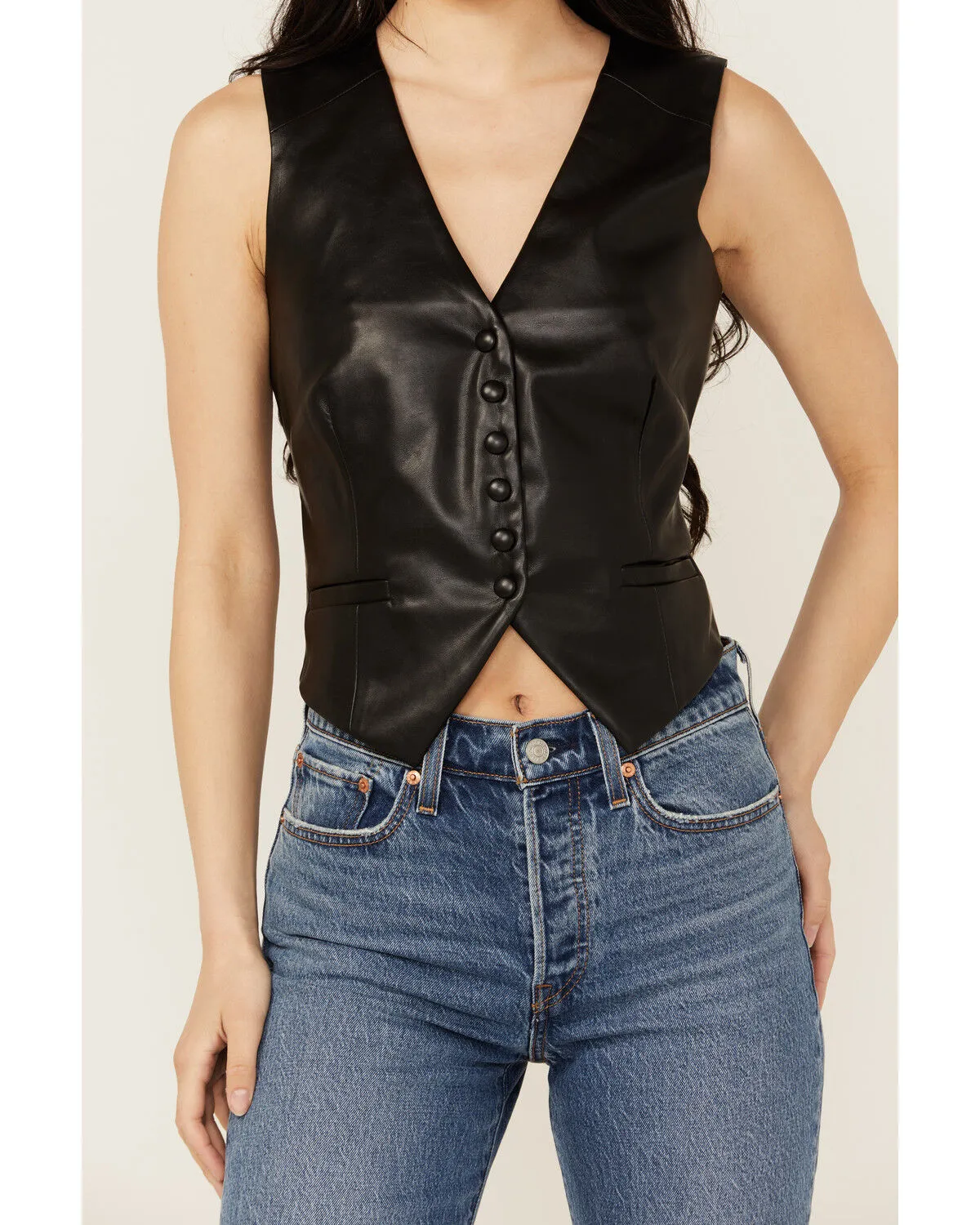 Product Name:  Revel Women's Solid Faux Leather Vest