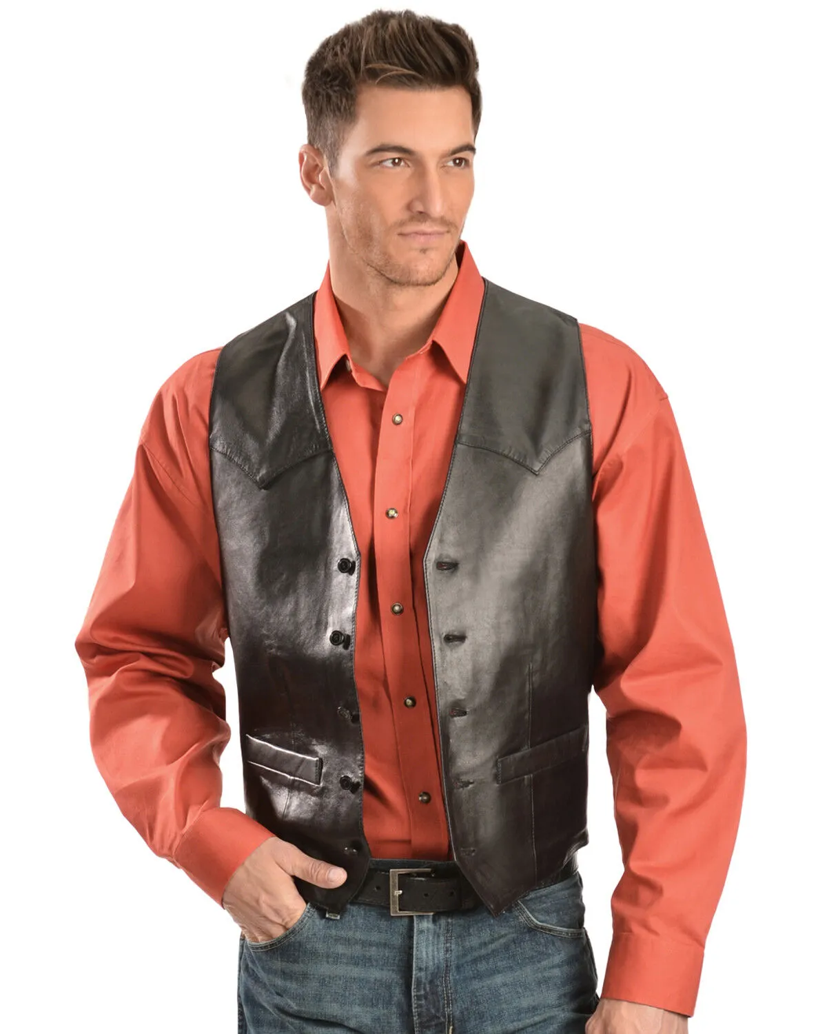 Product Name:  Scully Men's Lamb Leather Western Vest - Tall