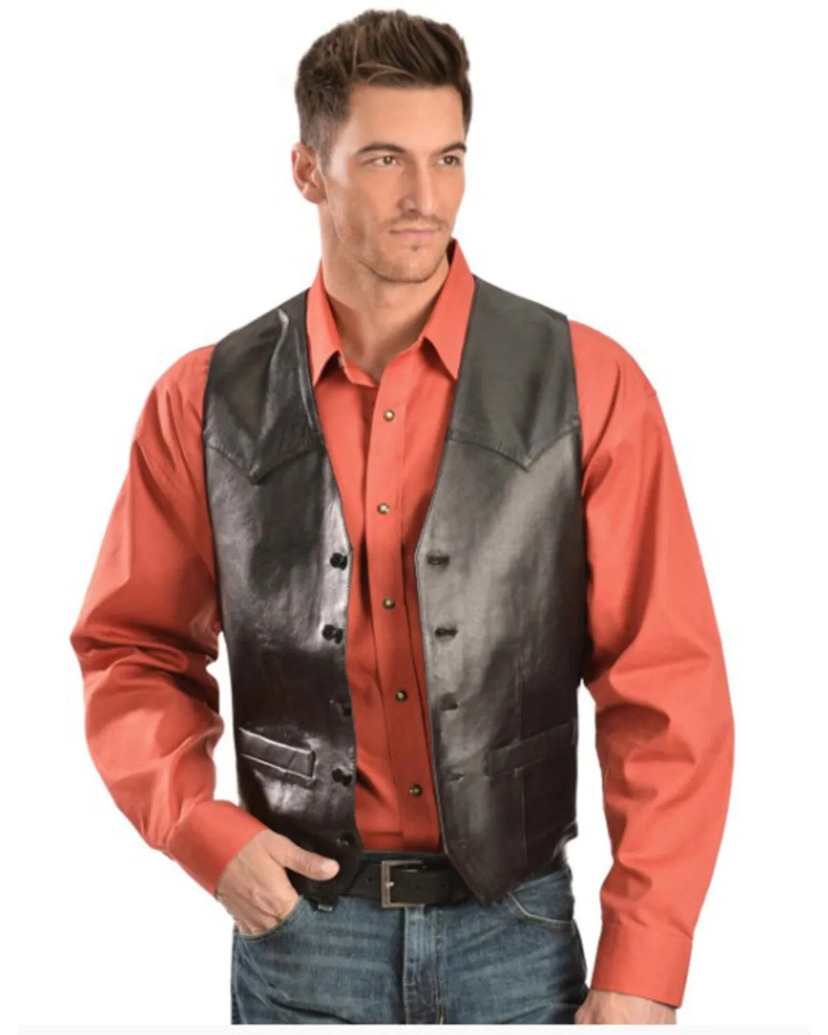 Product Name:  Scully Men's Lamb Leather Western Vest - Tall