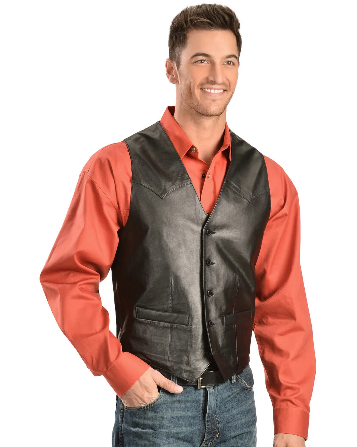 Product Name:  Scully Men's Lamb Leather Western Vest - Tall