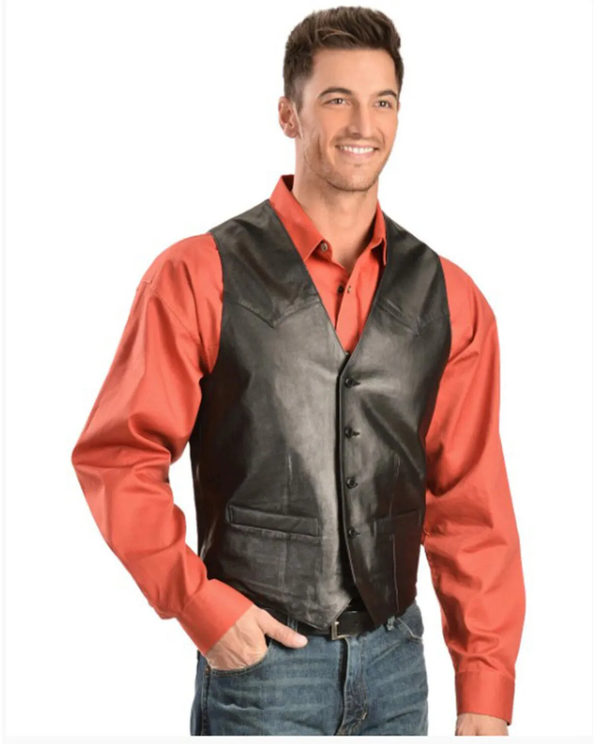 Product Name:  Scully Men's Lamb Leather Western Vest - Tall