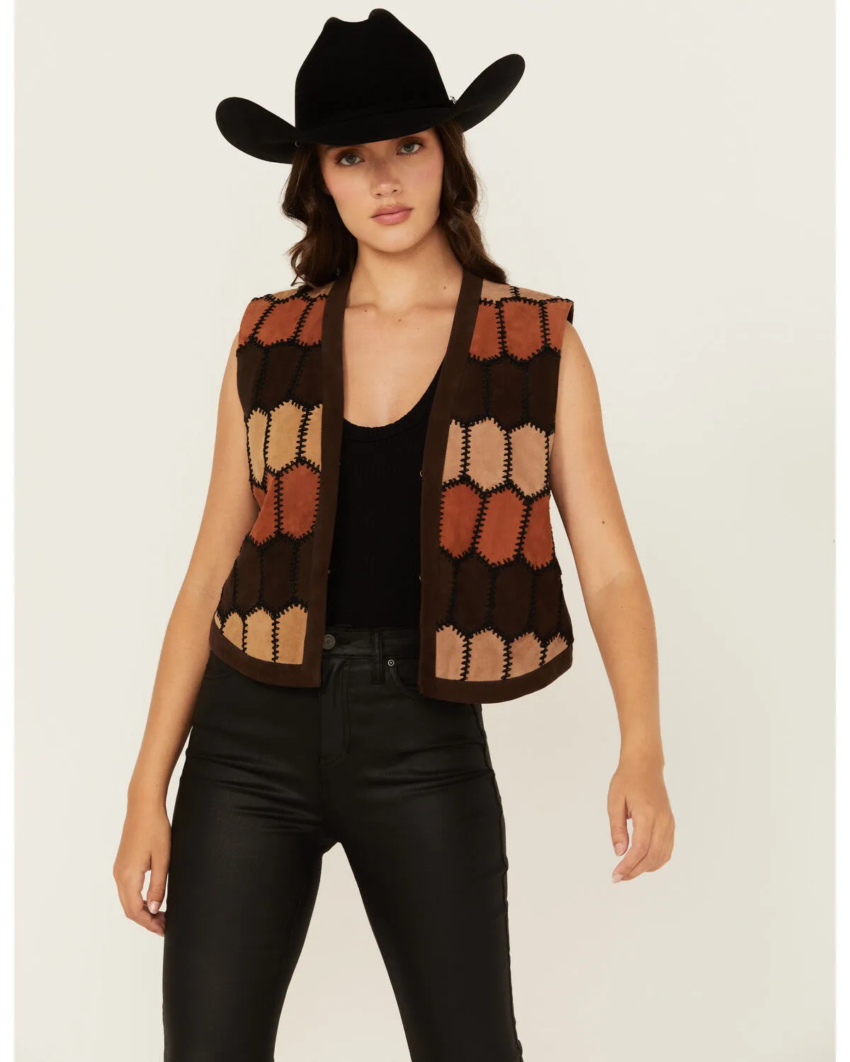 Product Name:  Scully Women's Geo Print Leather Vest