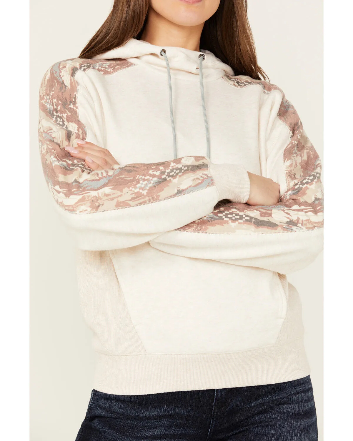 Product Name:  Shyanne Women's Alpine Color Block Printed Fleece Hoodie