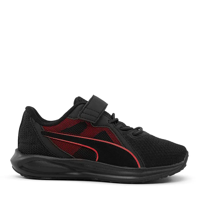 PUMA KIDS TWITCH RUNNER AC PS - PUMA BLACK/HIGH RISK RED