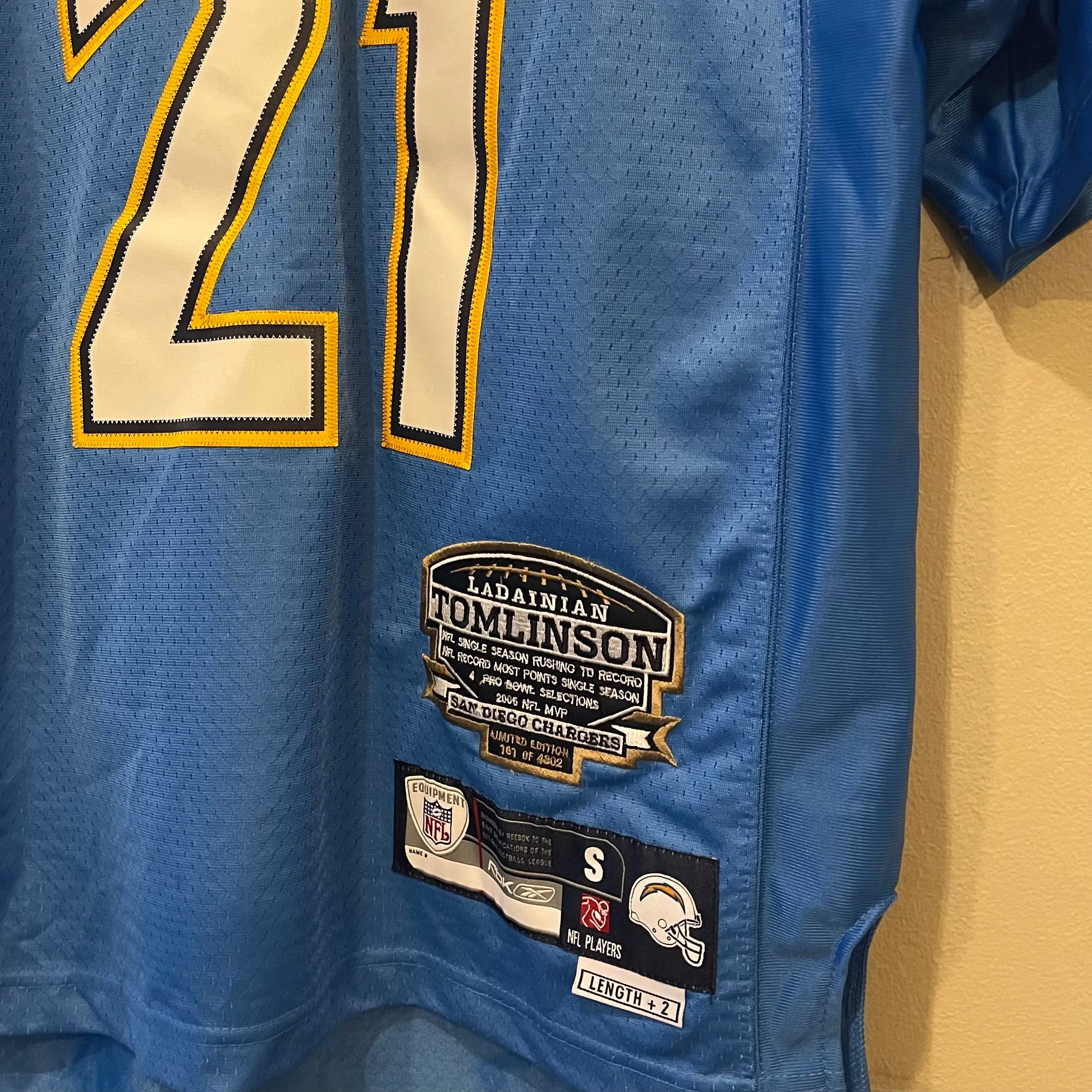 Reebok San Diego Chargers Tomlinson #21 Blue NFL Jersey