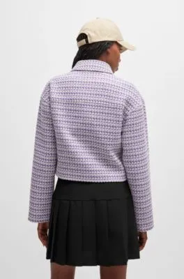 Relaxed-fit cropped jacket in a bouclé cotton blend