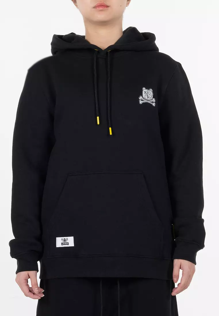 Reoparudo Reoparudo "Shinigami" Embroidered Reflective hooded Jacket (Black)