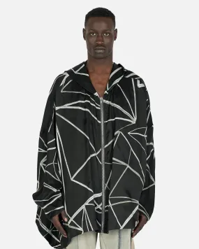 Rick Owens Peter Hooded Cropped Jacket in Black/Natural