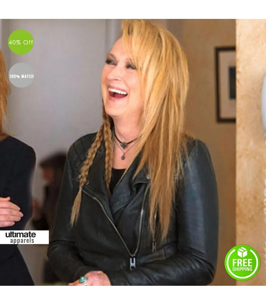 Ricki And The Flash Meryl Streep Black Leather Jacket