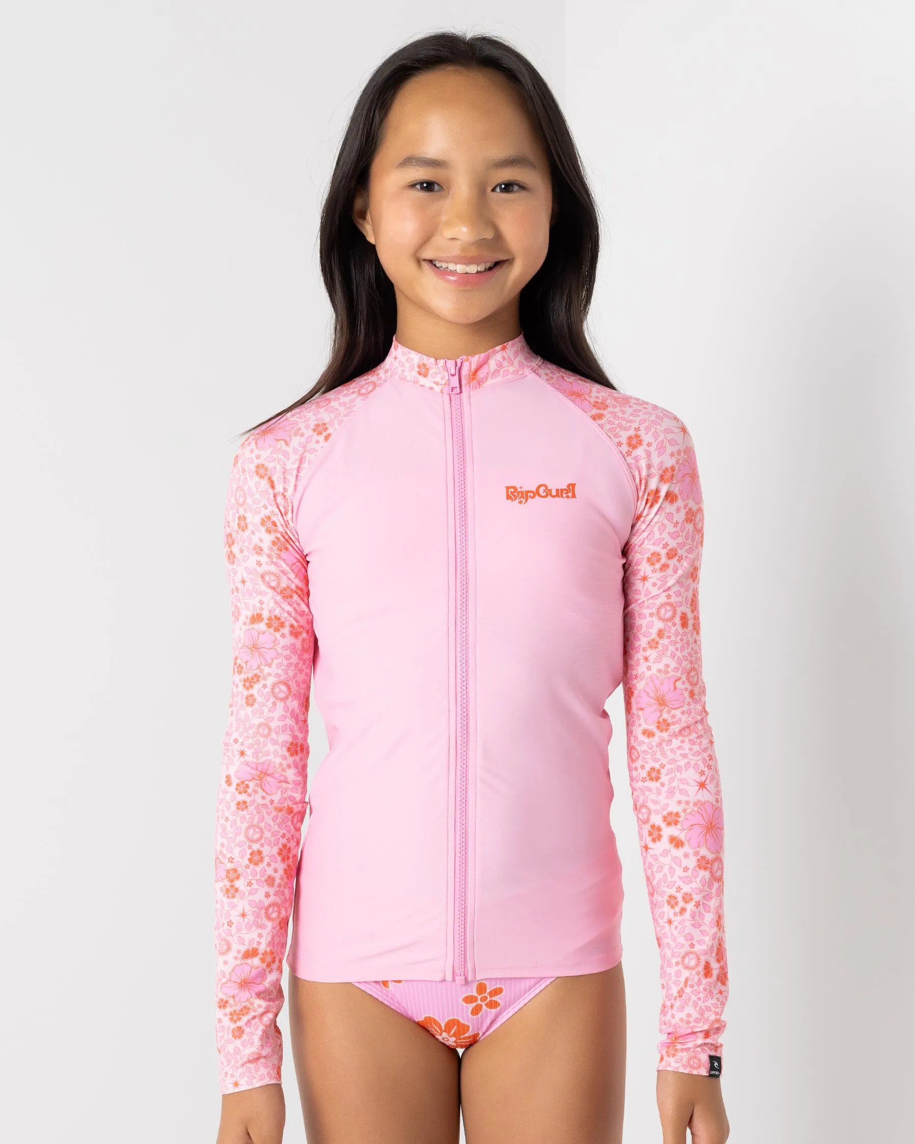 Rip Curl Girls' Summer Long Sleeve Zip Rash Vest