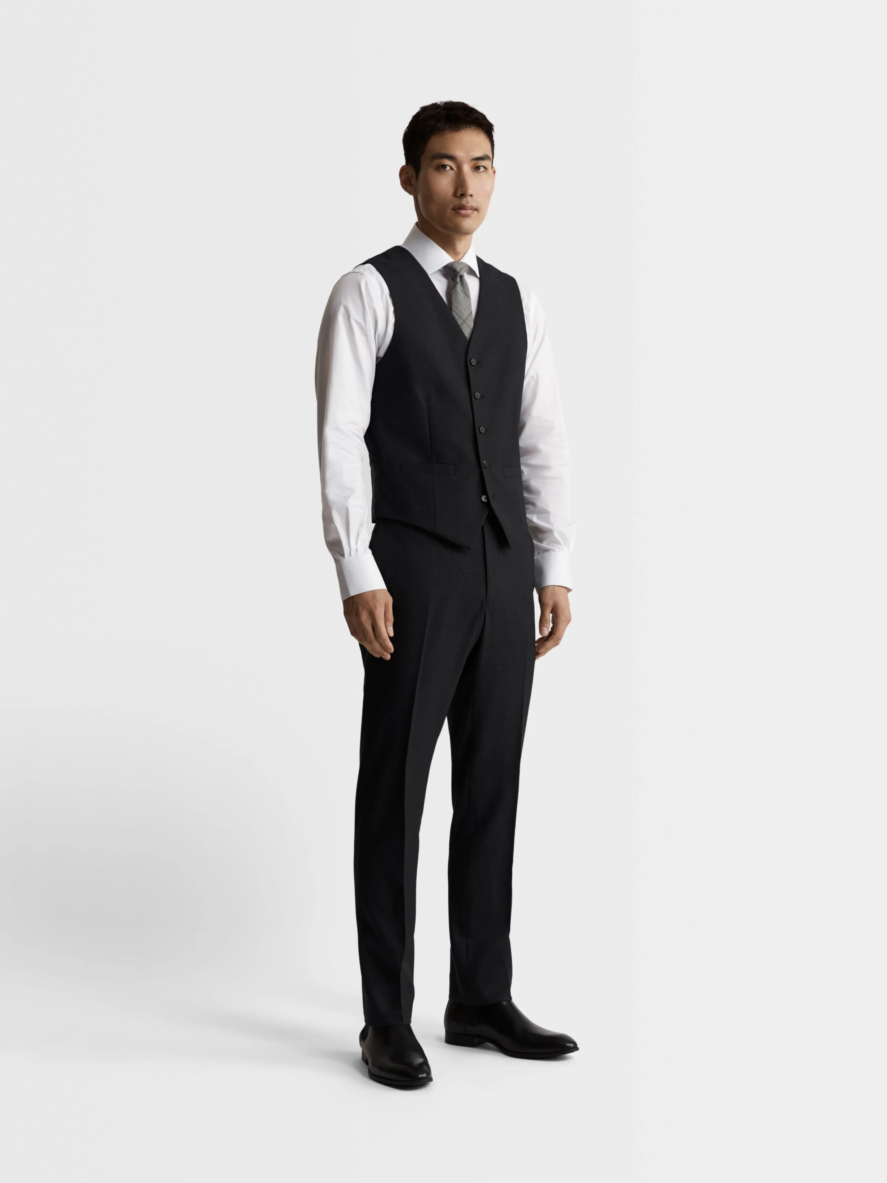 Ronnie Italian Luxury Slim Charcoal Waistcoat