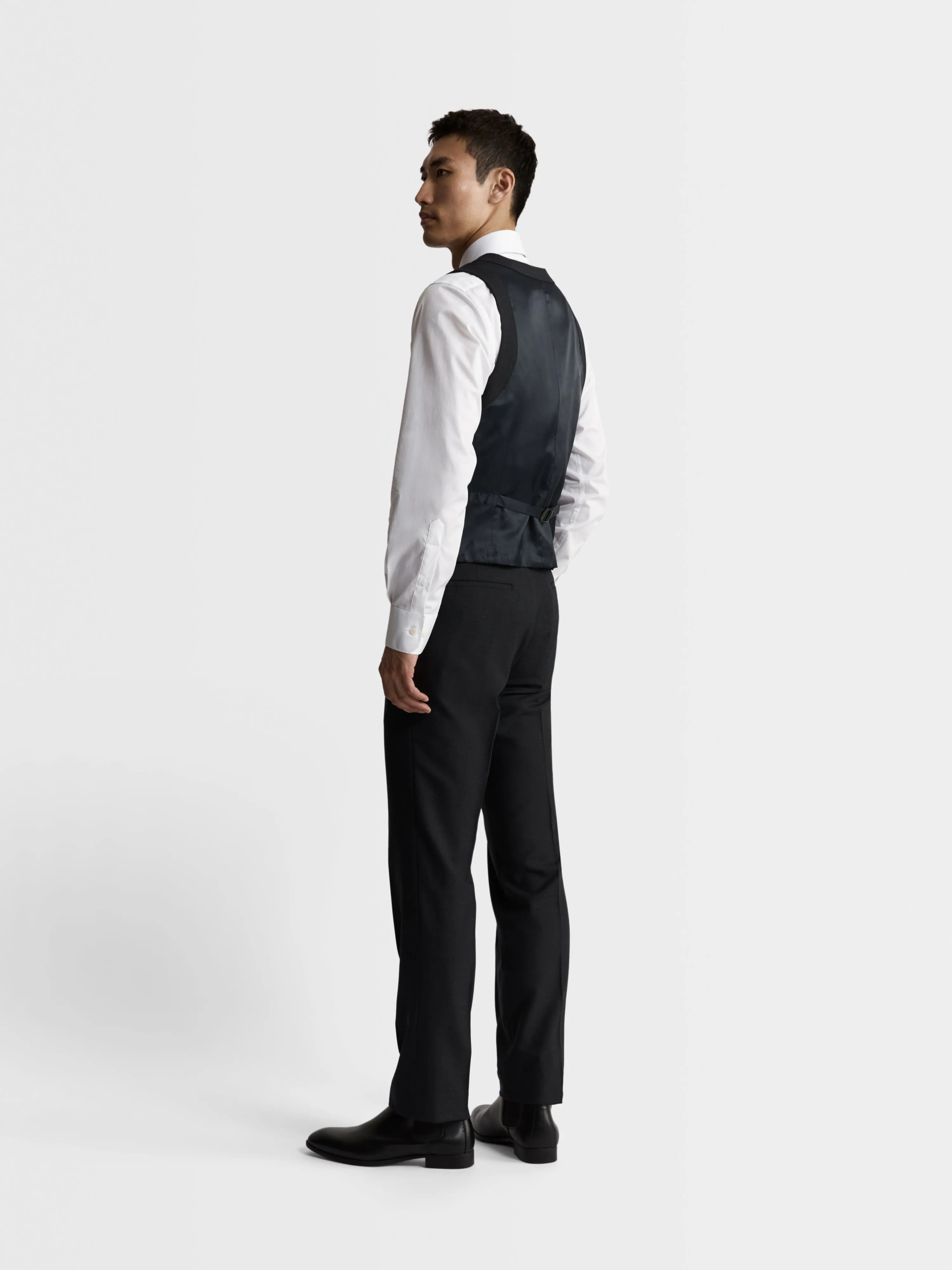 Ronnie Italian Luxury Slim Charcoal Waistcoat