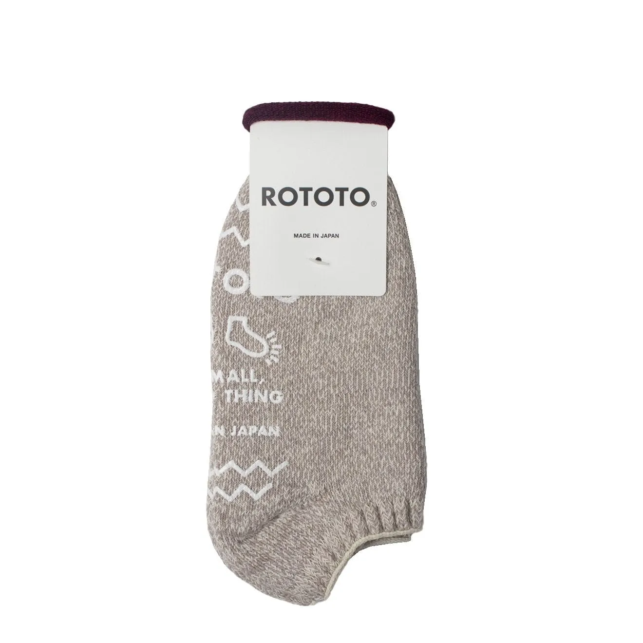 Rototo Recycled Cotton Pile Slipper Socks Ivory / Gray