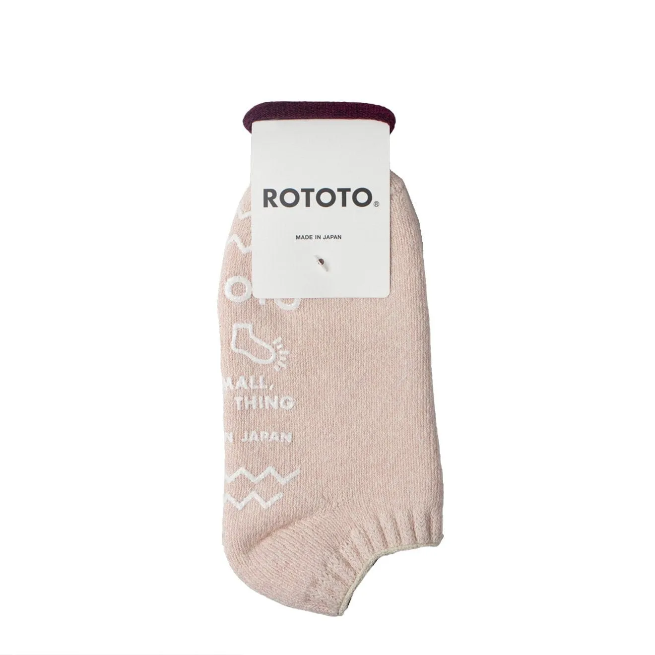 Rototo Recycled Cotton Pile Slipper Socks Ivory / Pink