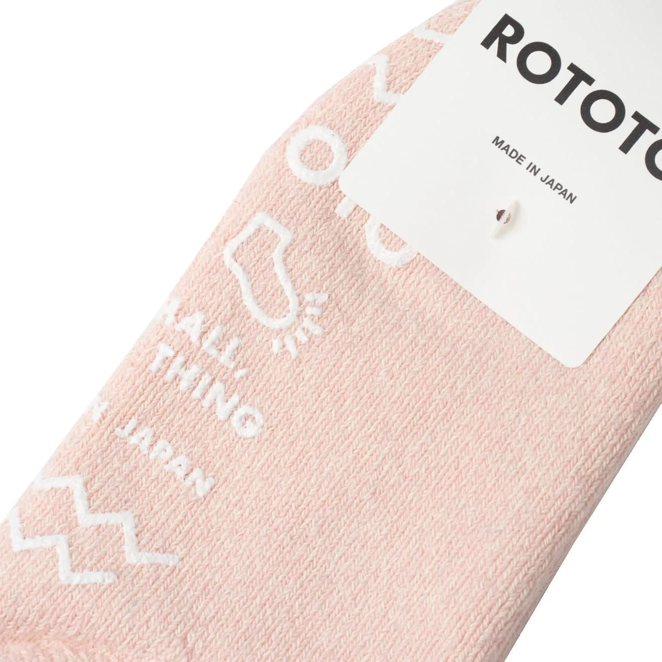 Rototo Recycled Cotton Pile Slipper Socks Ivory / Pink