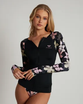 Roxy Sunny Floral Zip Long Sleeve Rash Vest