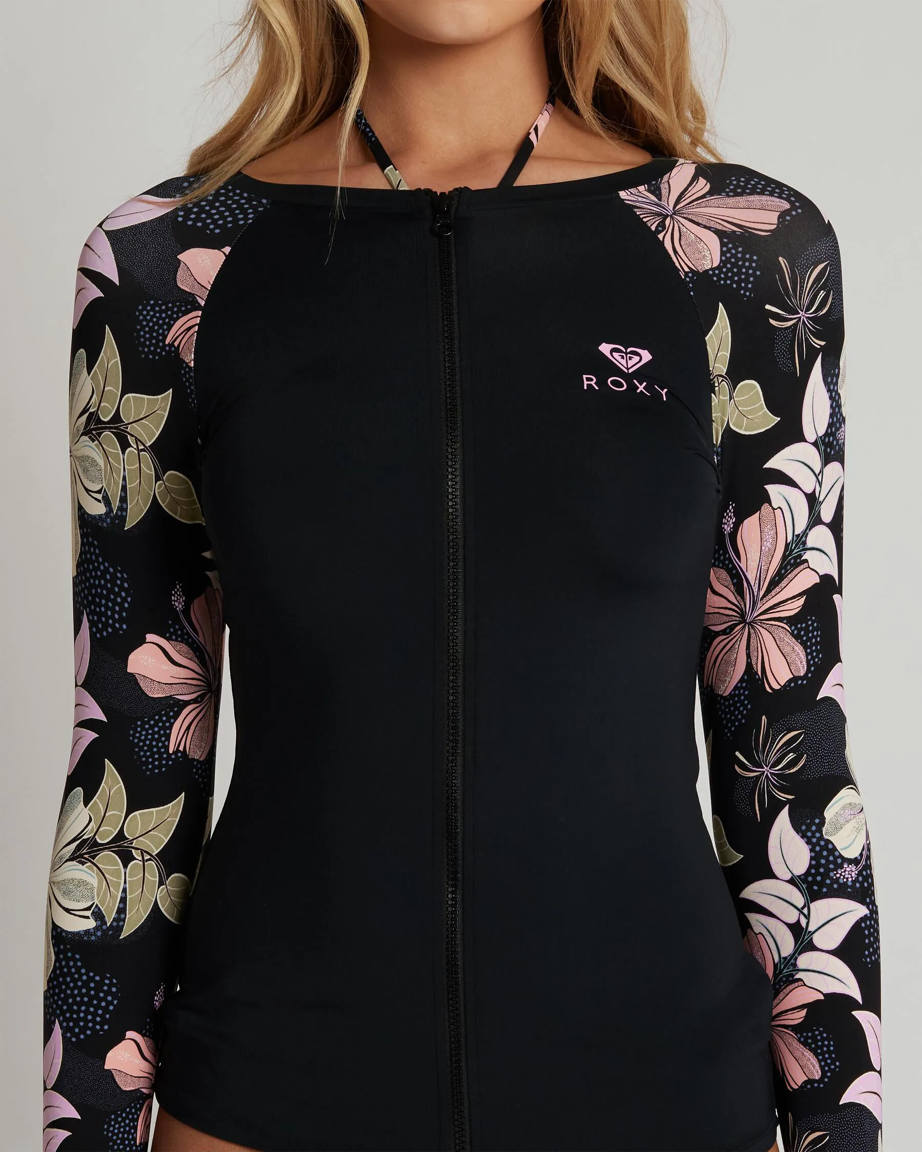 Roxy Sunny Floral Zip Long Sleeve Rash Vest