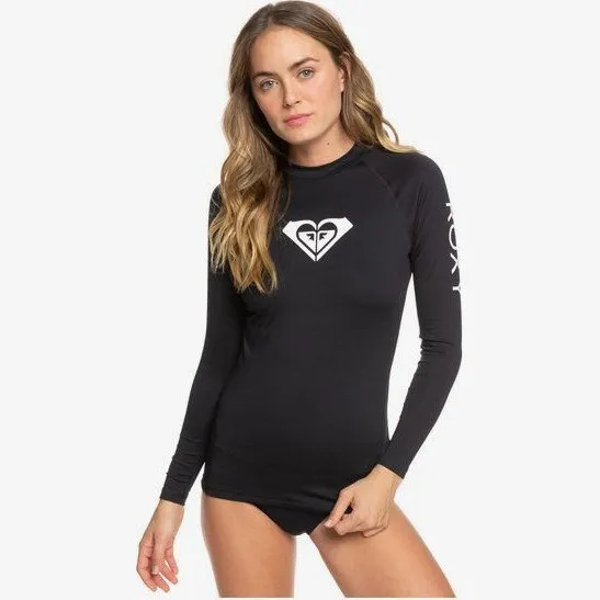 Roxy WHOLE HEARTED - LONG SLEEVE UPF 50 RASH VEST FOR WOMEN BLACK