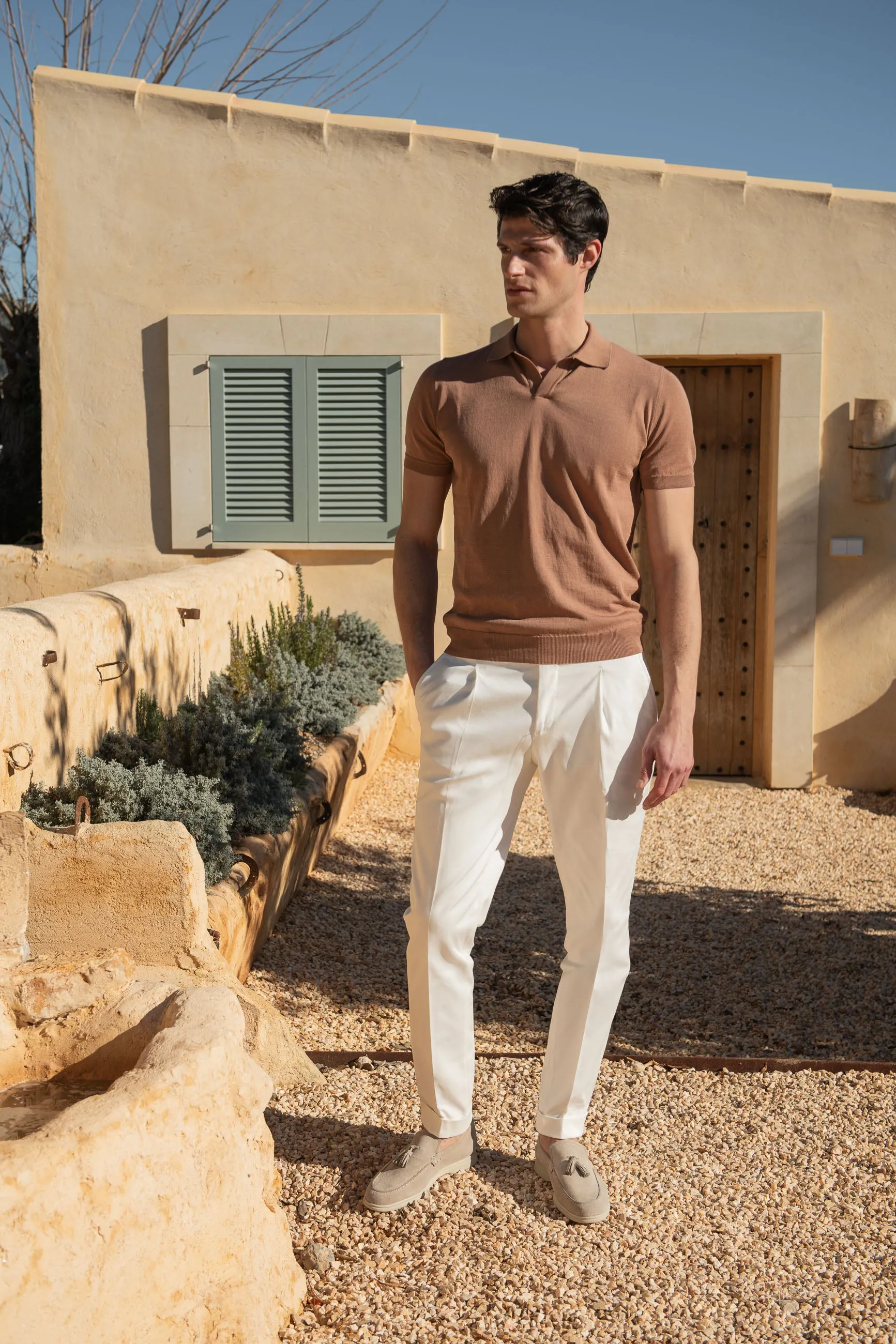 Rusty cotton polo - Made in Italy