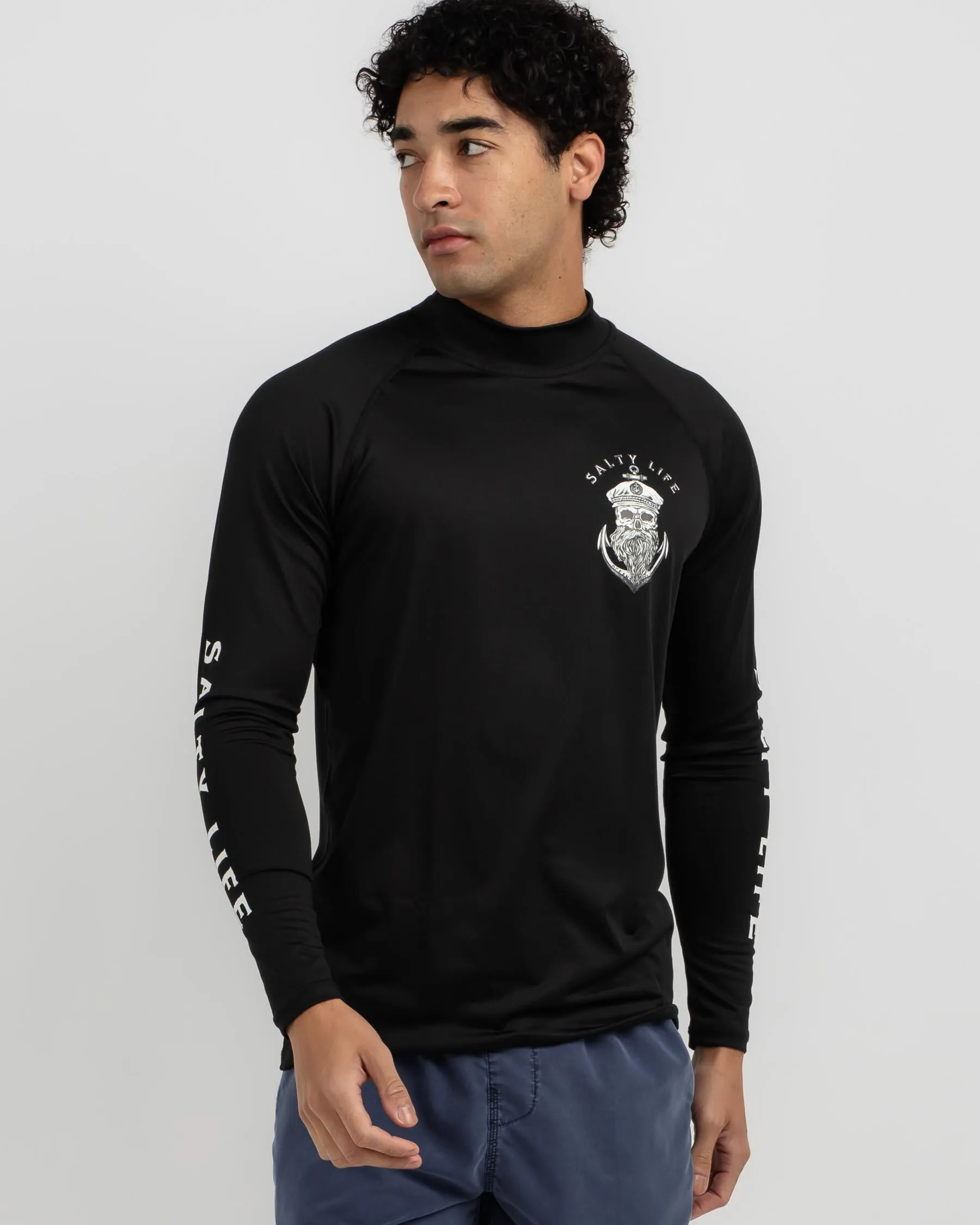 Salty Life Anchors Long Sleeve Rash Vest