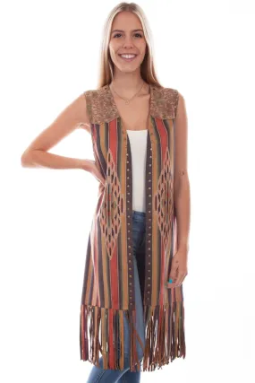 Scully Womens Long Serape Print Serape Polyester Blend Dress Vest