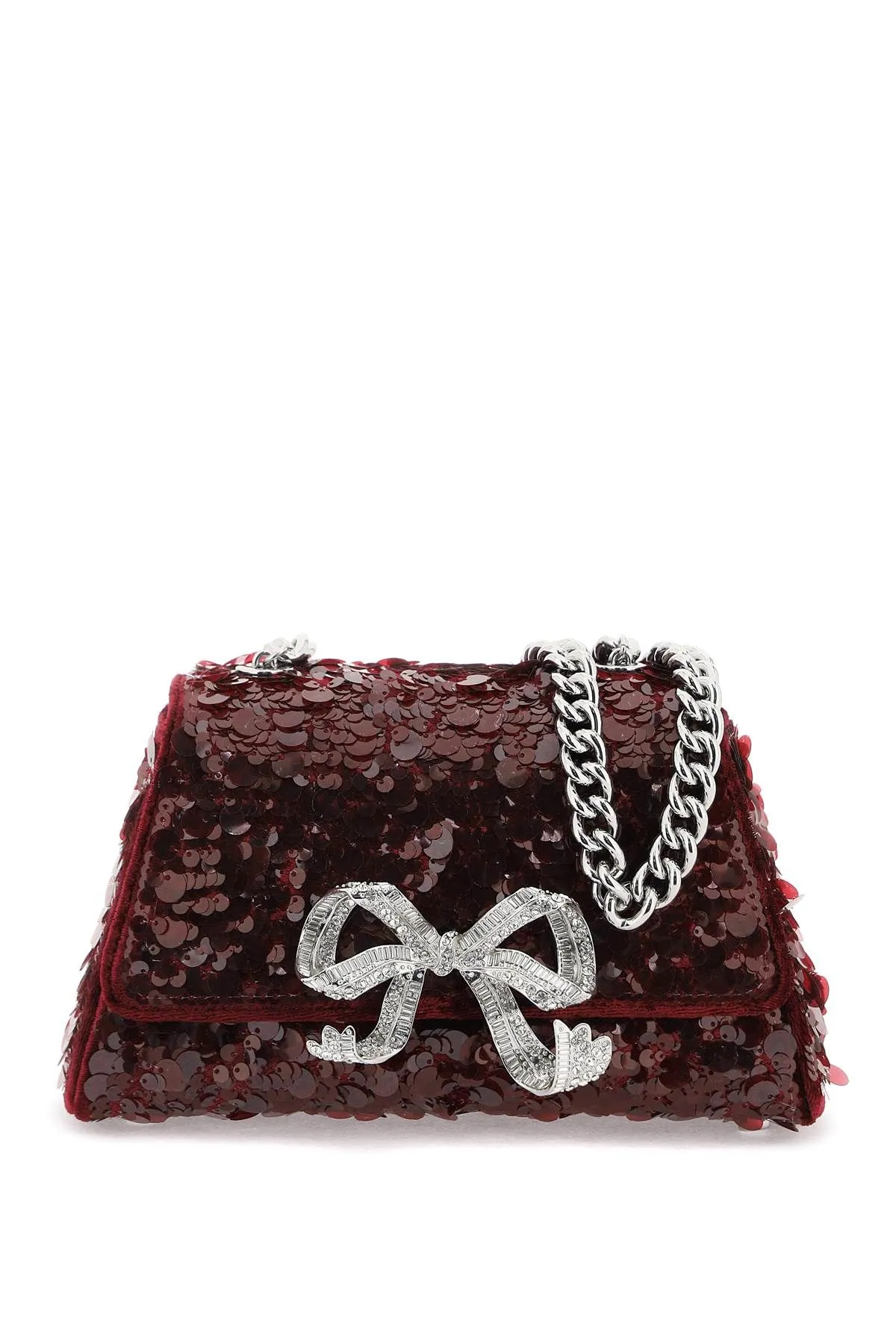 Self Portrait    Self Portrait Sequined Bow Mini Shoulder Bag