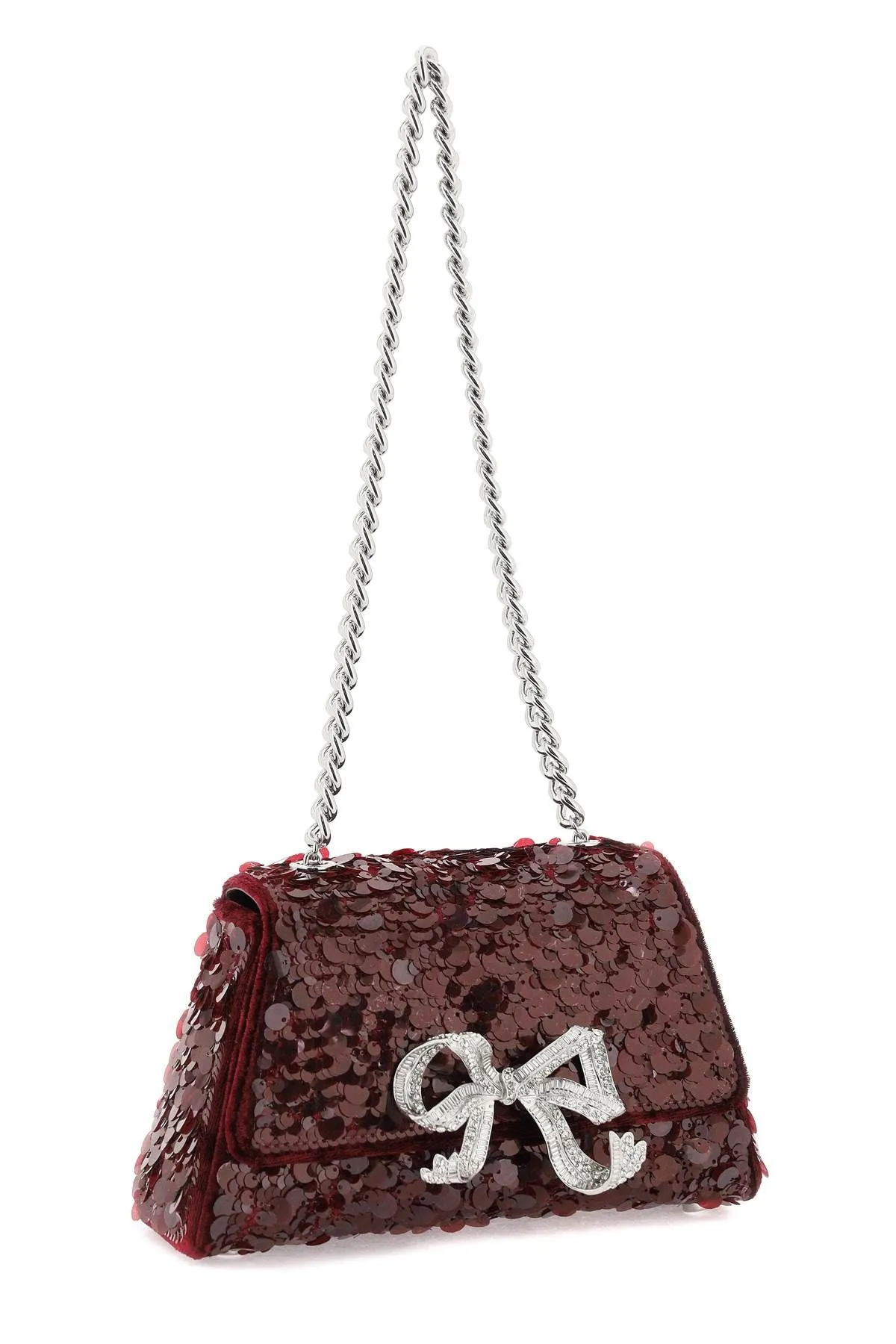 Self Portrait    Self Portrait Sequined Bow Mini Shoulder Bag